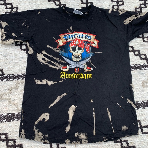 NWT black S/S reverse tie dye Amsterdam t shirt - Picture 2 of 16